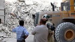 Footage of the aftermath of an airstrike in Aleppo News Clip