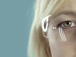 Woman scientist with a futuristic computer panel Stock Footage