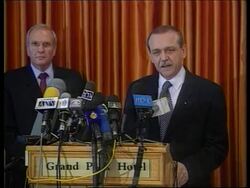 MIDDLE EAST: NEGOTIATIONS FOR FINAL PEACE TREATY CONTINUE News Clip