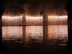 Waterfall fireworks. Stock Footage