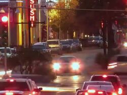 Time lapse US Route 66 night traffic Stock Footage