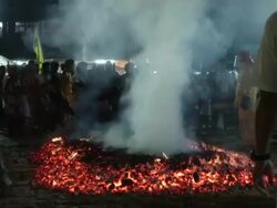 Firewalking at Phuket Vegetarian Festival Stock Footage
