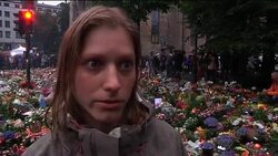 Hundreds of people continue to gather in front of Oslo Cathedral Sunday night News Clip