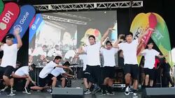 Taste of Manila Festival, Cultural Activities: Young Filipino People Dance Group Performing on Stage Stock Footage