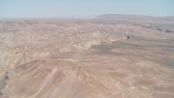 Rugged mesas overlook the vast Fish River Canyon in Namibia. Stock Footage