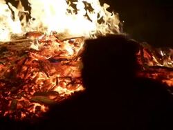 celebrating new year with wood burning Stock Footage