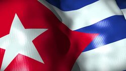 Cuba Flag waving, looping Stock Footage