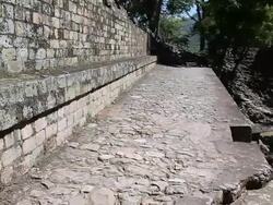 CU PAN Shot of copan surrounding by trees / Copan, Honduras Stock Footage