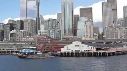 View of Seattle from the Ferry Stock Footage