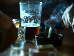 WHISKEY SHOT AND A PILL-VICES-HD Stock Footage