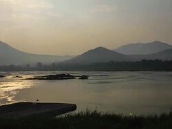 ï»¿Turbulent flow in cataracts of Mekong river. Stock Footage