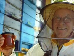 HD Super Slow-Mo: Portrait Of A Beekeeper Stock Footage
