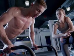 Woman trainer counts Stock Footage