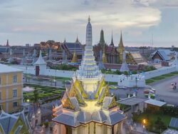 Lak Mueang and Wat Phra Kaeo,Day to Night Stock Footage
