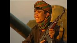 Northern Alliance soldiers at sunset News Clip
