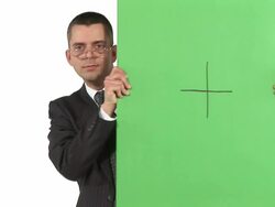 HD: Businessman With A Board Stock Footage