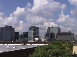 A long shot of the skyline of the city of Newark Stock Footage