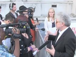 Pedro Almodovar at the The Skin I Live In UK Premiere: Film4 Summer Screen Stock Footage