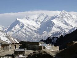 High Camp Located In The Annapurnas trek, Himalaya, Nepal Stock Footage
