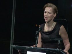 SPEECH- Nancy Northup talks about the struggle for women around the world to gain reproductive freedom, she talks about a recent victory in Texas in regards to reproductive rights at Jazz at Lincoln Center Stock Footage