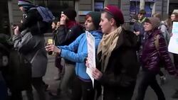 CLEAN : Feminists urge Ukraine to reclaim Women's Day News Clip