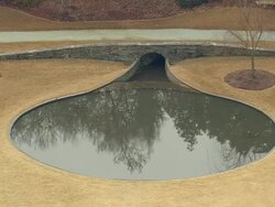 MS AERIAL ZO Shot of Sarah P Duke Gardens / North Carolina, United States Stock Footage