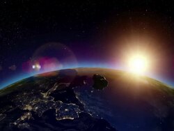 Meteoroid heading for Europe Stock Footage