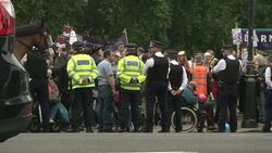 Police Officers At Anti-Austerity Protest News Clip