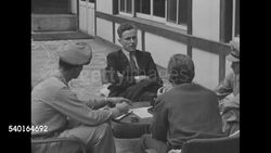 Nazi Party leader Franz Josef Spahn interviewed by correspondent Don Bell in Japan News Clip