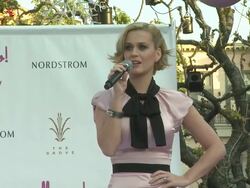 PRESS CONFERENCE: Katy Perry on her New Year's resolutions Stock Footage