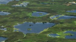 Aerial view of lush marshland in the outskirts of Mexico City. Stock Footage