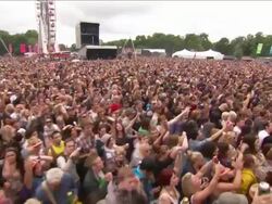 W/S EXT Concert Crowd Festival Day Stock Footage
