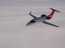Business jet in flight Stock Footage