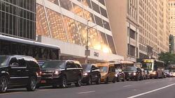 Midtown Manhattan Traffic Jam on 42nd Street Stock Footage