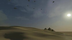Fighter jets attacking in the Egyptian desert Stock Footage