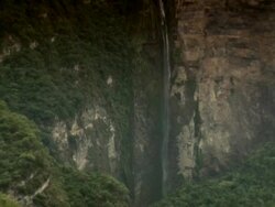 "Mid pan up of Gocta Falls [Catarata del Gocta], Peru [PerÃƒÂº]" Stock Footage