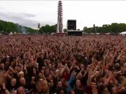 W/S EXT Concert Crowd Day Stock Footage