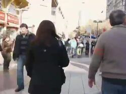 WS POV T/L  Walking through out door street mall in city / Old Santiago, Santiago, Chile  Stock Footage