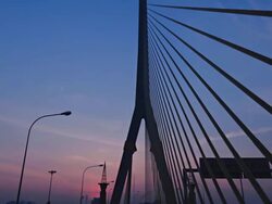 HD Timelapse:Rama VIII Bridge in morning.sunrise on sky.(zoom-in) Stock Footage
