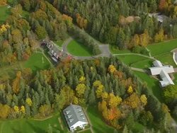 WS ARIEAL View of Roosevelt houses / New Brunswick, United States Stock Footage