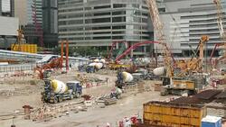 Construction Site tunnel in Hong Kong timelapse. Stock Footage