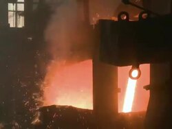 CU Inductive heating furnace at foundry / Juenkerath, Rhineland-Palatinate, Germany  Stock Footage