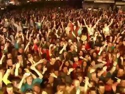 M/S EXT Live Concert Crowd Night Festival Stock Footage
