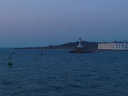 old fort and the lighthouse Stock Footage