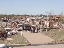 Destruction in Moore, Oklahoma after EF5 tornado Stock Footage