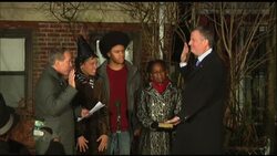 Bill de Blasio was sworn in as the 109th Mayor of New York City in the first minutes of the new year. De Blasio succeeds Michael Bloomberg, who was Mayor for the past 12 years. (Jan. 1) News Clip