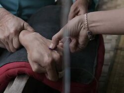 Villagers receive medical attention in remote Laos Stock Footage
