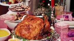 Christmas Turkey Dinner Stock Footage