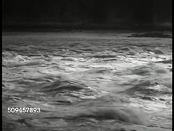 1936: INTERNATIONAL RAPIDS: WS Rapids in river, USA, St. Lawrence waterway Instructional Video