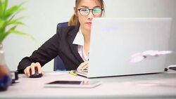 Businesswoman Working In The room Stock Footage